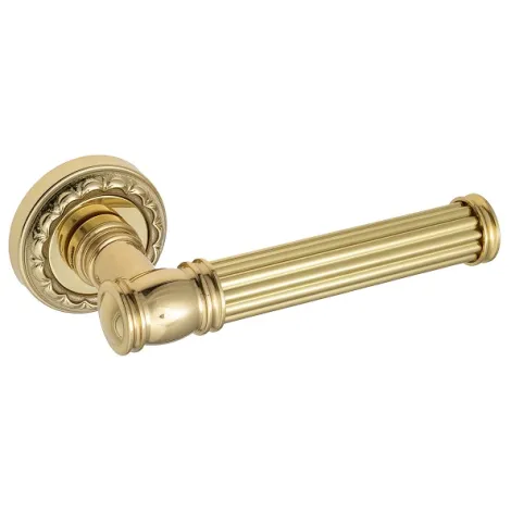 Дверная ручка на круглом основании Venezia \"IMPERO\" D2 полированная латунь