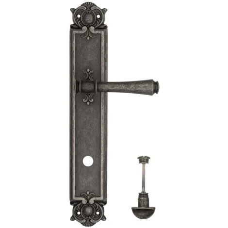 Дверная ручка Venezia \"CALLISTO\" WC-2 на планке PL97 античное серебро