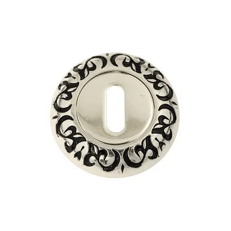 Накладка дверная под ключ буратино Venezia KEY-1 D4 натуральное серебро + черный 2 шт.