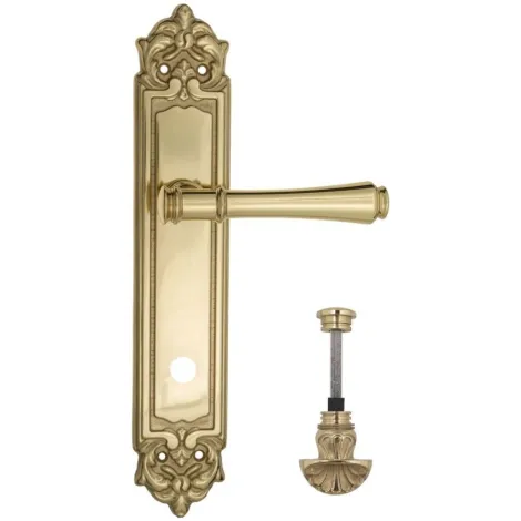 Дверная ручка Venezia \"CALLISTO\" WC-4 на планке PL96 полированная латунь