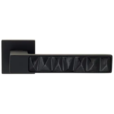 Дверная ручка н квадратном основании Venezia Unique \"BIBLO\" черный / керамика