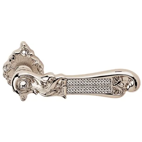 Дверная ручка на круглом основании Linea Cali TIFFANY mesh 1307/018 NL никель глянцевый