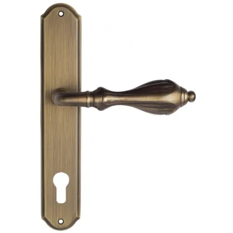 Дверная ручка Venezia \"ANAFESTO\" CYL на планке PL02 матовая бронза