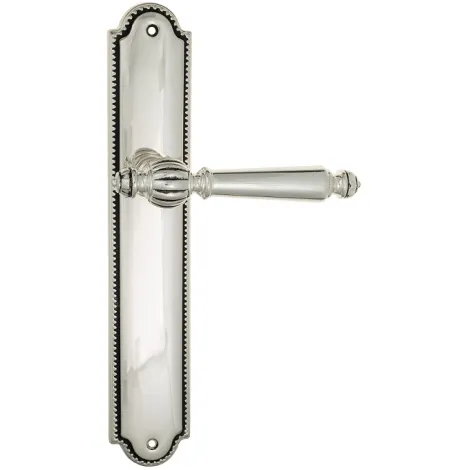 Дверная ручка Venezia \"PELLESTRINA\" на планке PL98 натуральное серебро + черный