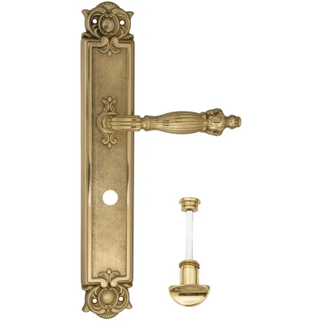 Дверная ручка Venezia \"OLIMPO\" WC-2 на планке PL97 полированная латунь