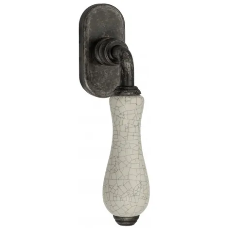 Ручка оконная Venezia \"COLOSSEO\" белая керамика паутинка FW античное серебро