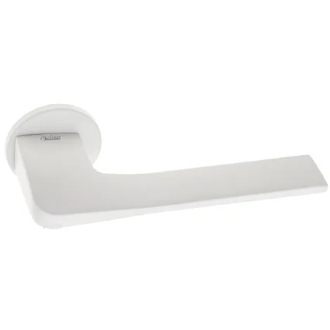 Дверная ручка на круглом основании Venezia Unique \"SIMPLE\" FSR матовый белый