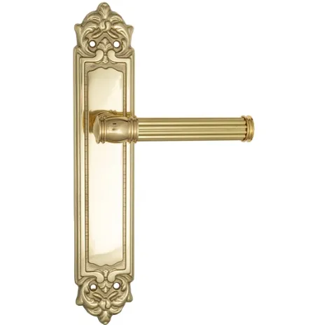 Дверная ручка Venezia \"IMPERO\" на планке PL96 полированная латунь