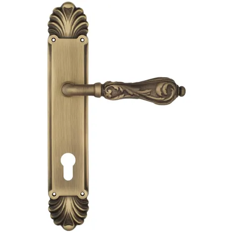 Дверная ручка Venezia \"MONTE CRISTO\" CYL на планке PL87 матовая бронза