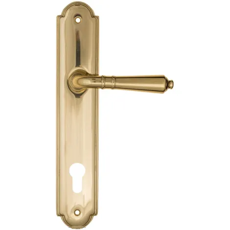 Дверная ручка на планке Fratelli Cattini \"TOSCANA\" CYL PL257-OLV полированная латунь