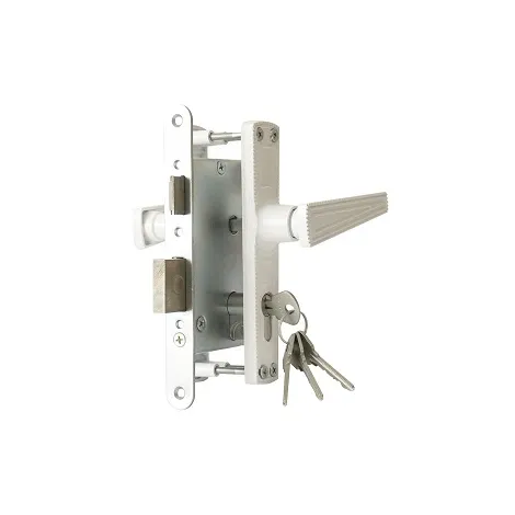 Замок врезной цилиндровый с защёлкой в комплекте с ручкой Zenit ЗВ4-3.01 (белый), 4 кл.