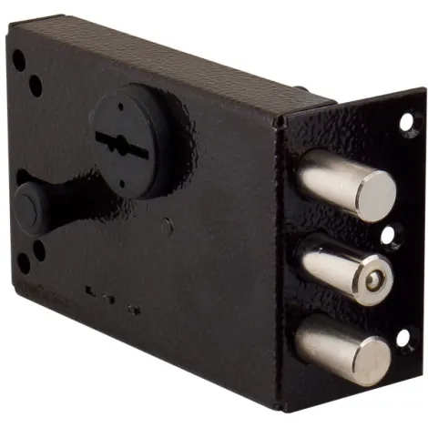 Замок накладной Elbor (Эльбор) Лазурит 1.02.61.МА никель, сув., 2 риг., задвижка-затвор, медный антик /39328/