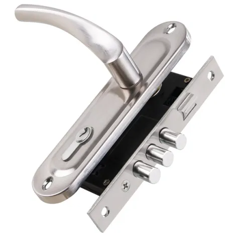 Замок врезной Punto цилиндровый с защёлкой в комплекте с ручкой LOCKSET15.CRONA.4061-3 (KIT P15 4061/3 CRONA) SN мат.никель