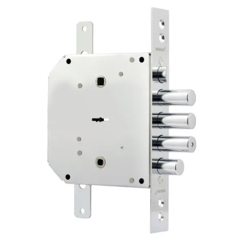 Замок врезной Border сувальдный с задвижкой и защёлкой ЗВ9-6 ЛКТЗ с тягами (лев.), 5 кл. /77405/