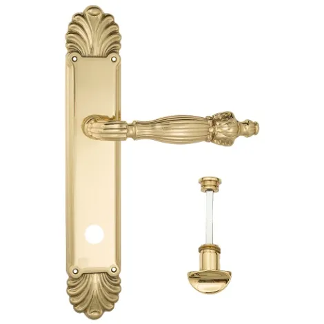 Дверная ручка Venezia \"OLIMPO\" WC-2 на планке PL87 полированная латунь