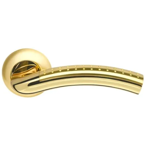 Дверная ручка на круглом основании Armadillo Libra LD26-1SG/GP-4 матовое золото/золото