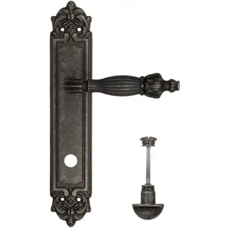 Дверная ручка Venezia \"OLIMPO\" WC-2 на планке PL96 античное серебро