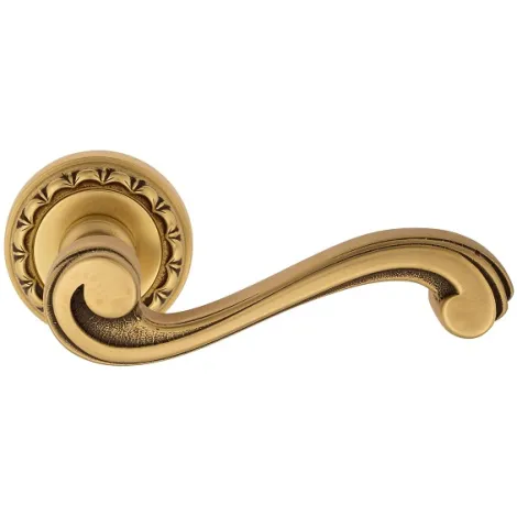 Дверная ручка на круглом основании Venezia \"VIVALDI\" D2 французское золото + коричневый