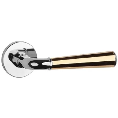 Дверная ручка на круглом основании APRILE MARIGOLD R 7S MULTICOLOR R 7S LC/LG полированный хром/золото