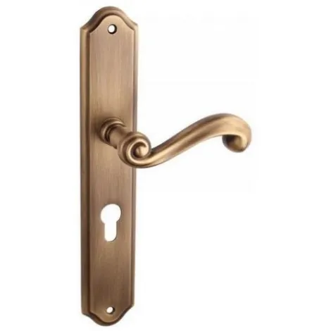 Дверная ручка Tupai на планке 704 S WC-77 патина античная матовая