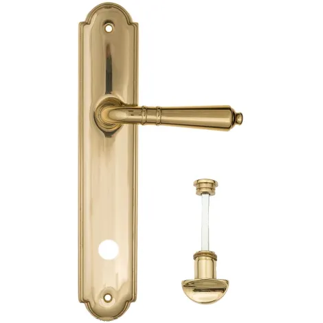 Дверная ручка на планке Fratelli Cattini \"TOSCANA\" WC-2 PL257-OLV полированная латунь