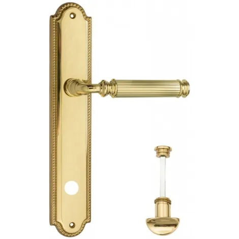 Дверная ручка Venezia \"MOSCA\" WC-2 на планке PL98 полированная латунь
