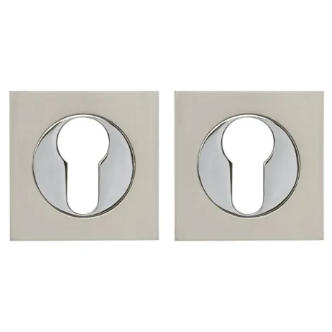 Накладка под цилиндр на квадратном основании Fuaro ET.K.KM52 (ET KM) SN/CP-3 матовый никель/хром