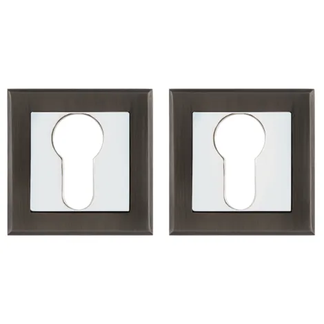 Накладка под цилиндр на квадратном основании Punto ET.K.QL52 (ET QL) GR/CP-23 графит/хром