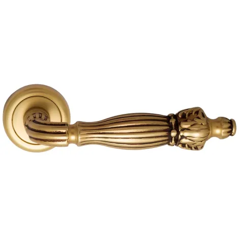 Дверная ручка на круглом основании Venezia \"OLIMPO\" D1 французское золото + коричневый