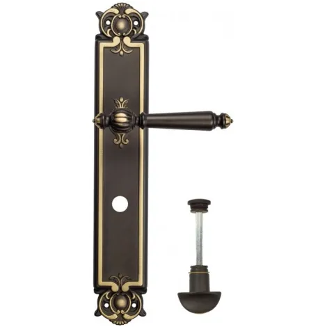Дверная ручка Venezia \"PELLESTRINA\" WC-2 на планке PL97 темная бронза
