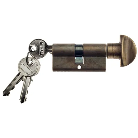 Цилиндровый механизм ключ-вертушка Venezia 30/10/30 матовая бронза
