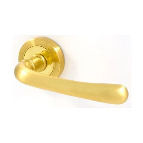 Дверная ручка на круглом основании Pasini Gamma 3401 OLV/OLS латунь/матовая латунь