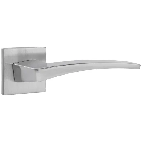 Дверная ручка на квадратном основании Punto раздельная K.ARC.Q52.LOTUS SSC-16 сатинированный хром