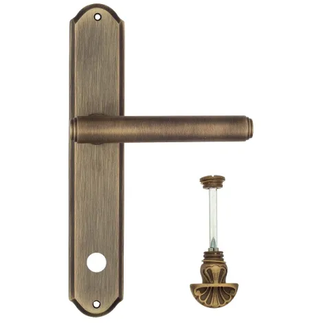 Дверная ручка Venezia \"EXA\" WC-4 на планке PL02 матовая бронза