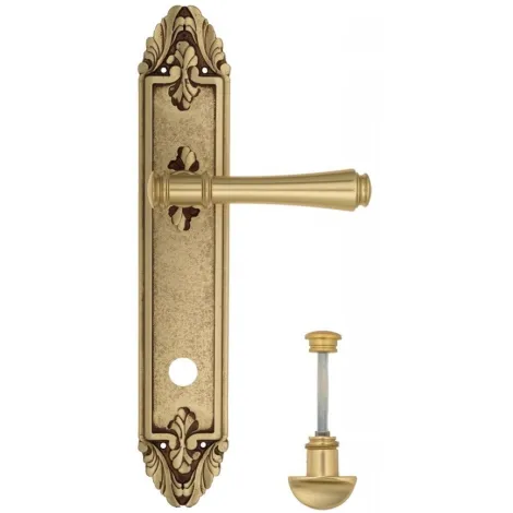 Дверная ручка Venezia \"CALLISTO\" WC-2 на планке PL90 французское золото + коричневый
