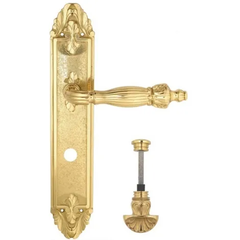 Дверная ручка Venezia \"OLIMPO\" WC-4 на планке PL90 полированная латунь