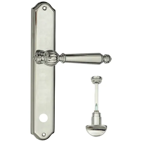 Дверная ручка Venezia \"PELLESTRINA\" WC-2 на планке PL02 полированный хром