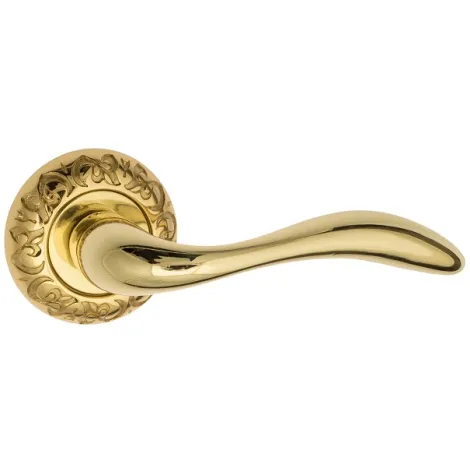 Дверная ручка на круглом основании Venezia \"ALESSANDRA\" D4 полированная латунь