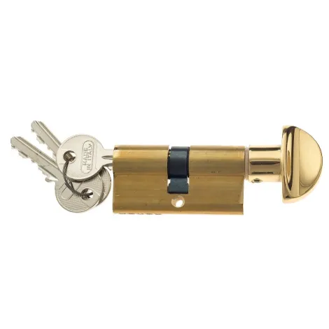 Цилиндровый механизм ключ-вертушка Venezia 25/10/35 полированная латунь