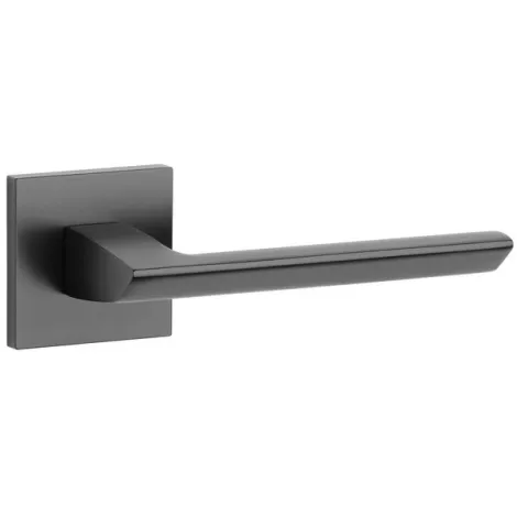 Дверная ручка на квадратном основании STILE OGA Q SLIMM 7mm BLACK черный
