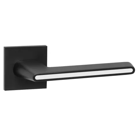 Дверная ручка на квадратном основании Ajax K.JS51.STICK BL/WH-19 черный/белый