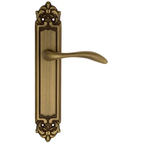 Дверная ручка Venezia \"ALESSANDRA\" на планке PL96 матовая бронза