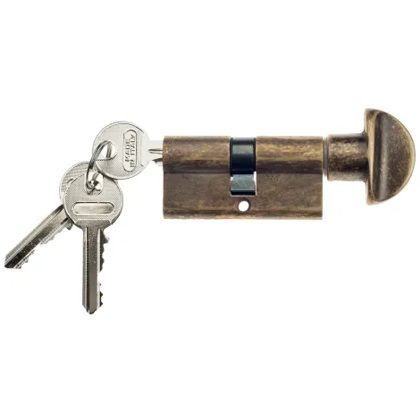 Цилиндровый механизм ключ-вертушка Venezia 25/10/35 античная бронза