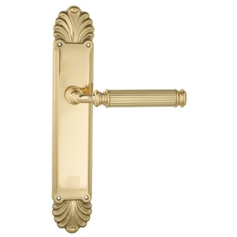 Дверная ручка Venezia \"MOSCA\" на планке PL87 полированная латунь