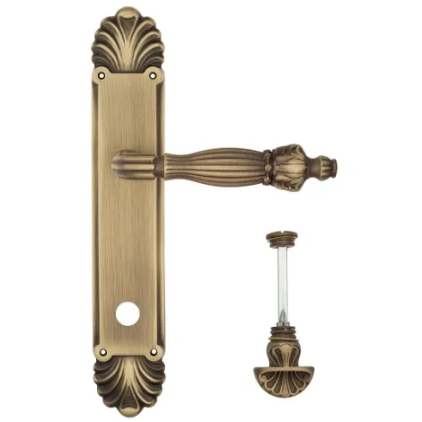 Дверная ручка Venezia \"OLIMPO\" WC-4 на планке PL87 матовая бронза