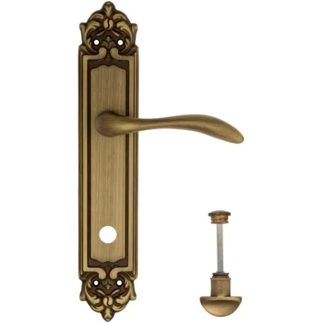 Дверная ручка Venezia \"ALESSANDRA\" WC-2 на планке PL96 матовая бронза