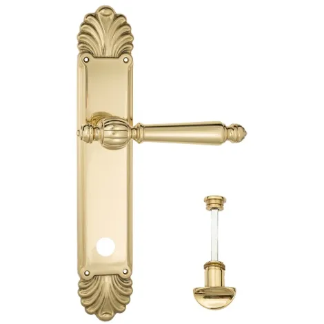 Дверная ручка Venezia \"PELLESTRINA\" WC-2 на планке PL87 полированная латунь