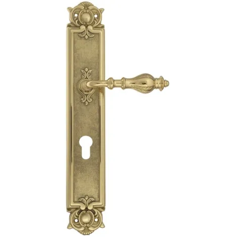 Дверная ручка Venezia \"GIFESTION\" CYL на планке PL97 полированная латунь