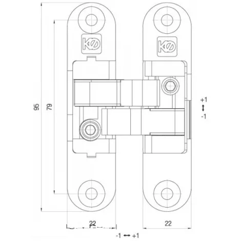 Петля скрытая KUBICA 6900 SX, GOLD золото, правая (40 kg)