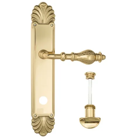 Дверная ручка Venezia \"GIFESTION\" WC-2 на планке PL87 полированная латунь